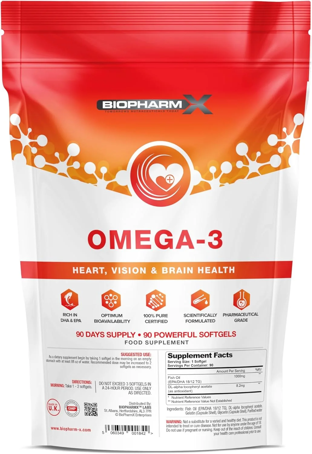 روغن ماهی امگا 3 (1000 میلی گرم - 90 سافت ژل) 100% خالص و با حداکثر قدرت به همراه EPA و DHA روغن ماهی امگا 3 (1000 میلی گرم - 90 سافت ژل) 100% خالص و با حداکثر قدرت به همراه EPA و DHA