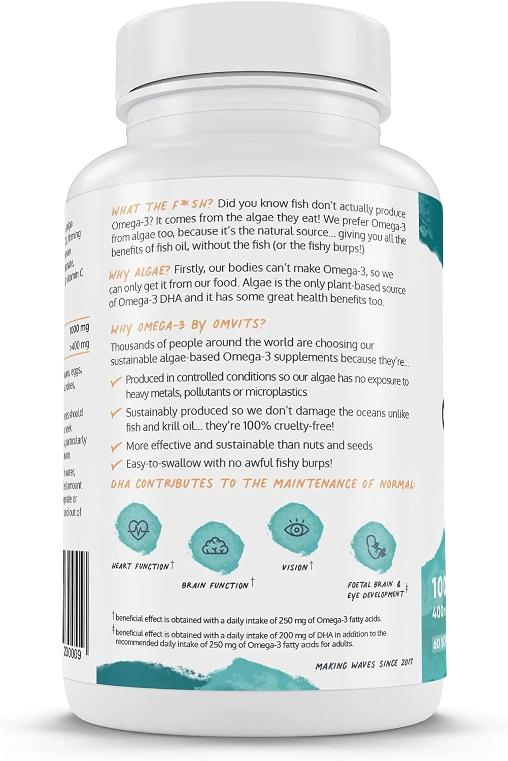 کپسول روغن جلبک امگا 3 وگان با دوز بالا - 180 کپسول با بلع آسان - جایگزین پایدار گیاهی برای روغن ماهی - روغن امگا 3 100% وگان - قابل هضم برای معده - امویتس کپسول روغن جلبک امگا 3 وگان با دوز بالا - 180 کپسول با بلع آسان - جایگزین پایدار گیاهی برای روغن ماهی - روغن امگا 3 100% وگان - قابل هضم برای معده - امویتس