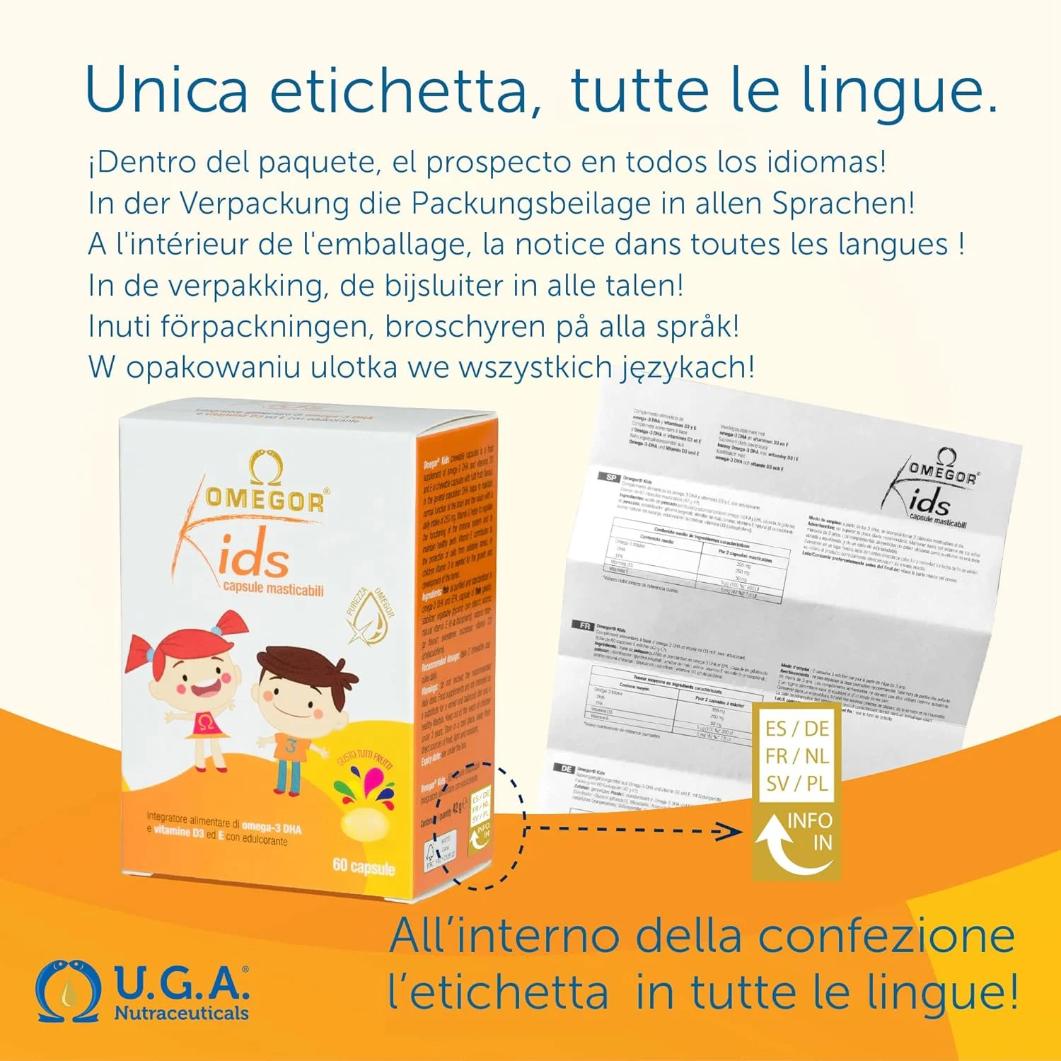 مکمل غذایی امگا 3 DHA کودکان OMEGOR | کپسول های جویدنی برای کودکان - 60 کپسول مکمل غذایی امگا 3 DHA کودکان OMEGOR | کپسول های جویدنی برای کودکان - 60 کپسول