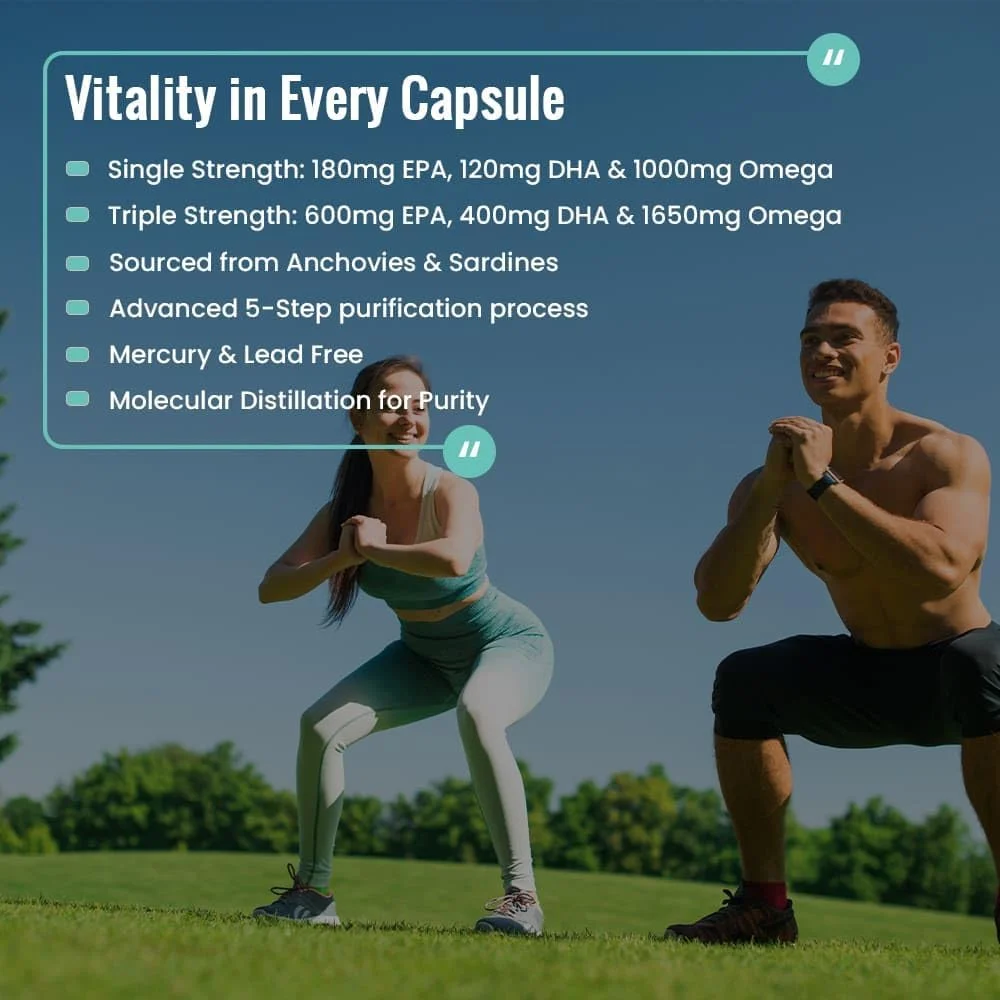 روغن ماهی امگا 3 با قدرت سه برابر OSOAA 1650 میلی گرم - 600 میلی گرم EPA و 400 میلی گرم DHA (60 سافت ژل) | بدون آروغ ماهی | مکمل روغن ماهی امگا 3 روغن ماهی امگا 3 با قدرت سه برابر OSOAA 1650 میلی گرم - 600 میلی گرم EPA و 400 میلی گرم DHA (60 سافت ژل) | بدون آروغ ماهی | مکمل روغن ماهی امگا 3