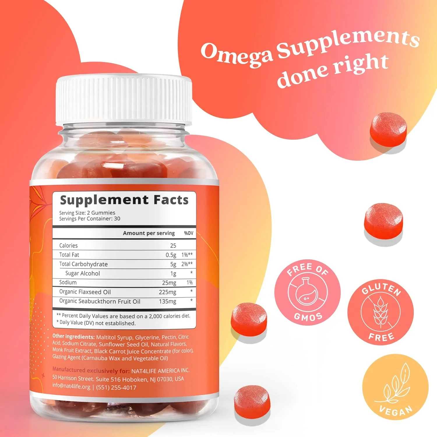 پاستیل امگا 3 ارگانیک حاوی امگا 6، 7، 9، DHA و EPA از روغن تخم کتان و روغن میوه سنجد دریایی - بدون شکر، پشتیبانی از مغز، قلب، چشم و سیستم ایمنی، مکمل برای کودکان و بزرگسالان (60 عدد) پاستیل امگا 3 ارگانیک حاوی امگا 6، 7، 9، DHA و EPA از روغن تخم کتان و روغن میوه سنجد دریایی - بدون شکر، پشتیبانی از مغز، قلب، چشم و سیستم ایمنی، مکمل برای کودکان و بزرگسالان (60 عدد)