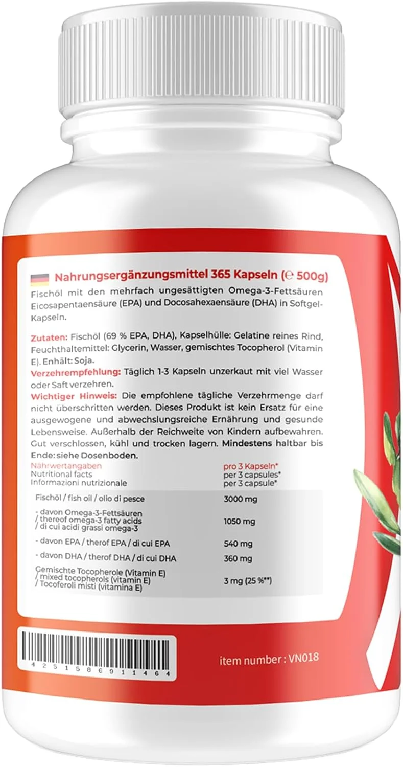 امگا 3 ممتاز 1000 میلی گرم، 60 سافت ژل - EPA و DHA، پشتیبانی از سلامت قلب و مغز امگا 3 ممتاز 1000 میلی گرم، 60 سافت ژل - EPA و DHA، پشتیبانی از سلامت قلب و مغز