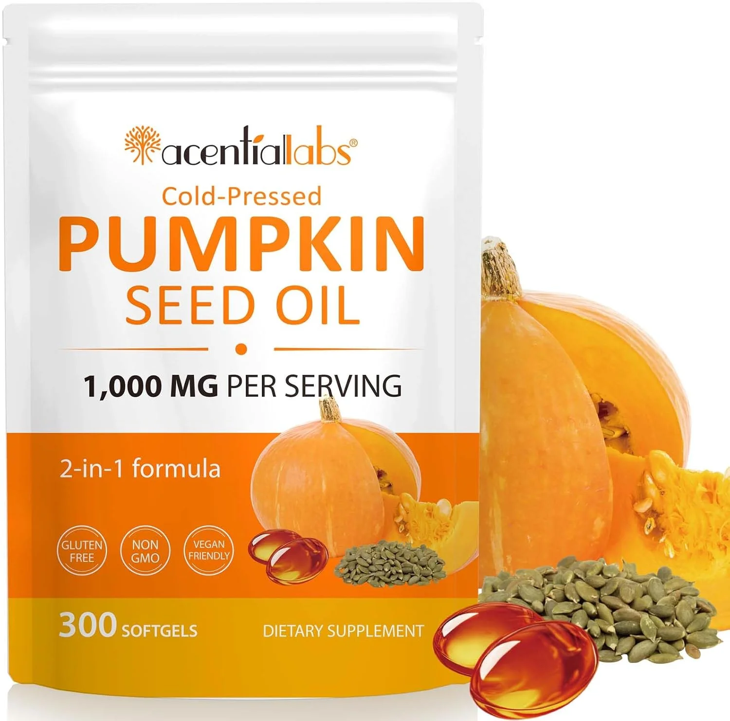 کپسول روغن تخم کدو تنبل | پرس سرد | 300 سافت ژل، پشتیبانی از مو، روغن تخم کدو تنبل 2 در 1 برای رشد مو | غیر GMO - تامین 100 روزه کپسول روغن تخم کدو تنبل | پرس سرد | 300 سافت ژل، پشتیبانی از مو، روغن تخم کدو تنبل 2 در 1 برای رشد مو | غیر GMO - تامین 100 روزه