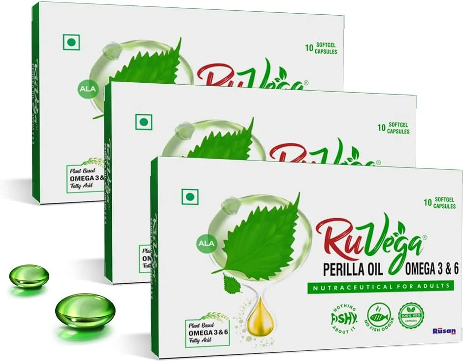 روغن پریلای روسان RuVega™، منبع گیاهی اسید چرب امگا 3، 30 کپسول نرم (بسته 3 عددی) برای سلامت چشم، قلب، مغز و بدن | کمک به کاهش کلسترول | مدیریت وزن | بهبود پوست و مو روغن پریلای روسان RuVega™، منبع گیاهی اسید چرب امگا 3، 30 کپسول نرم (بسته 3 عددی) برای سلامت چشم، قلب، مغز و بدن | کمک به کاهش کلسترول | مدیریت وزن | بهبود پوست و مو