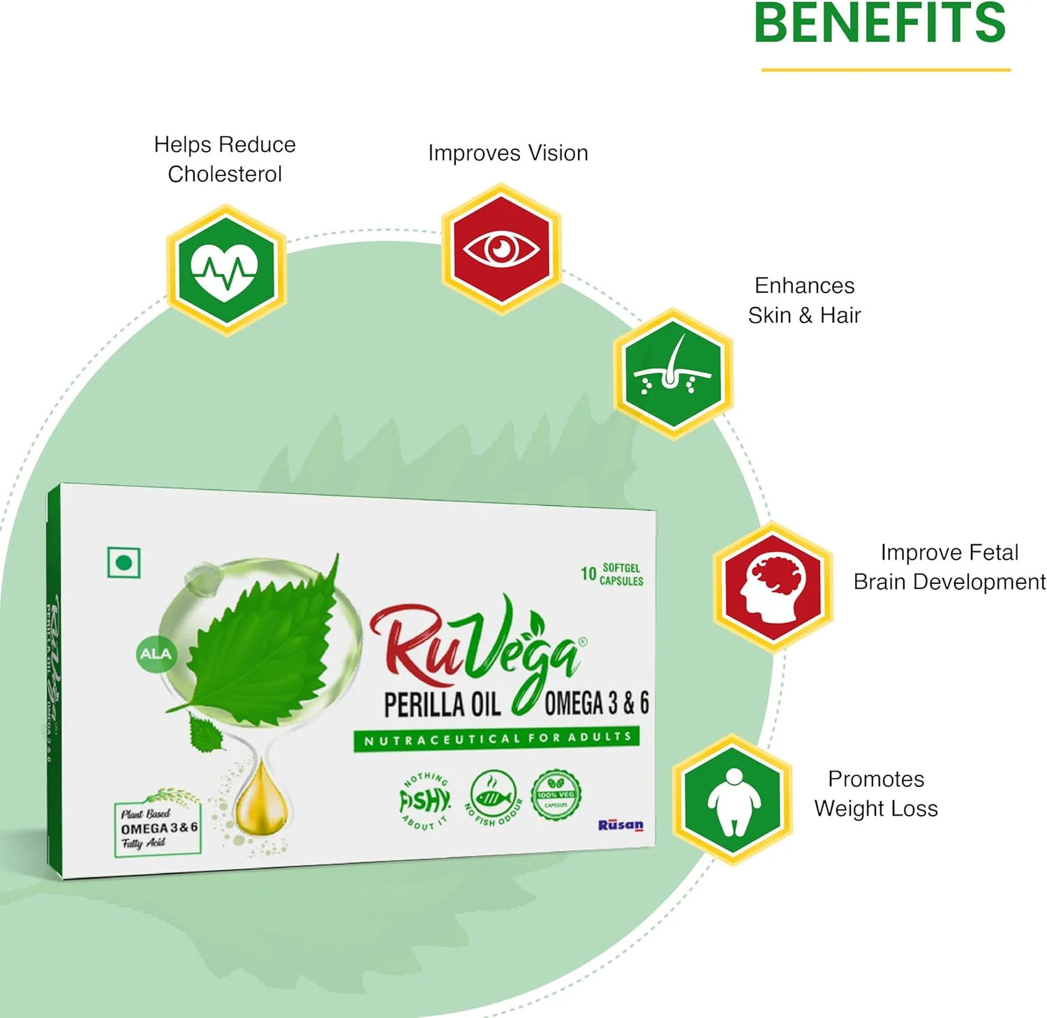 روغن پریلای روسان RuVega™، منبع گیاهی اسید چرب امگا 3، 30 کپسول نرم (بسته 3 عددی) برای سلامت چشم، قلب، مغز و بدن | کمک به کاهش کلسترول | مدیریت وزن | بهبود پوست و مو روغن پریلای روسان RuVega™، منبع گیاهی اسید چرب امگا 3، 30 کپسول نرم (بسته 3 عددی) برای سلامت چشم، قلب، مغز و بدن | کمک به کاهش کلسترول | مدیریت وزن | بهبود پوست و مو
