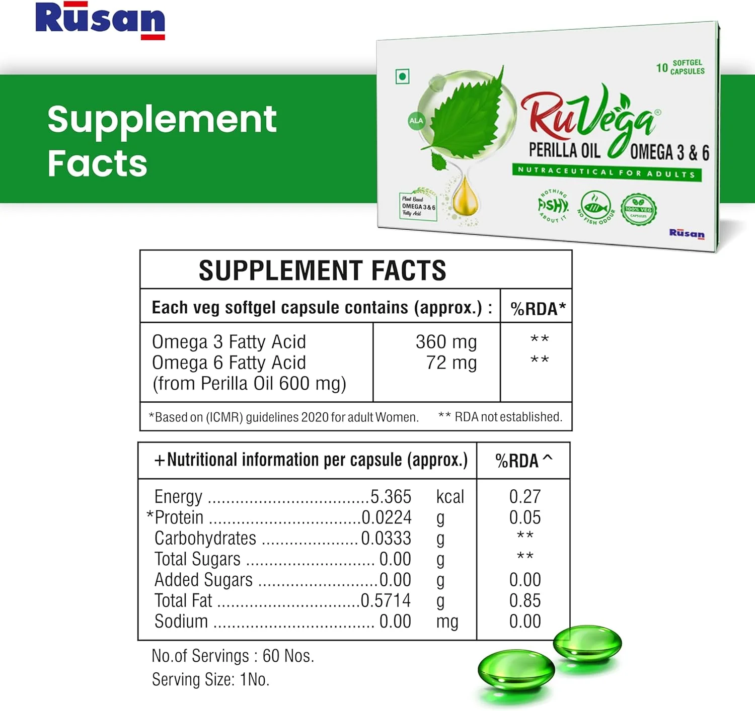روغن پریلای روسان RuVega™، منبع گیاهی اسید چرب امگا 3، 30 کپسول نرم (بسته 3 عددی) برای سلامت چشم، قلب، مغز و بدن | کمک به کاهش کلسترول | مدیریت وزن | بهبود پوست و مو روغن پریلای روسان RuVega™، منبع گیاهی اسید چرب امگا 3، 30 کپسول نرم (بسته 3 عددی) برای سلامت چشم، قلب، مغز و بدن | کمک به کاهش کلسترول | مدیریت وزن | بهبود پوست و مو