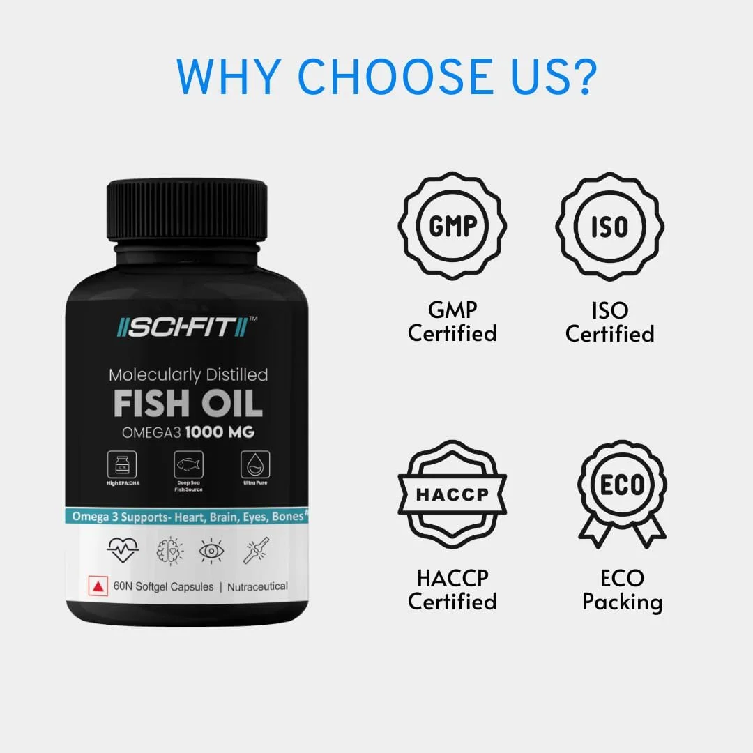روغن ماهی امگا 3 SCI-FIT، 1000 میلی گرم، با قدرت بالا (60 سافت ژل) برای سلامت قلب، مغز، مفاصل و استخوان ها، سلامت چشم و پوست | 180 میلی گرم EPA و 120 میلی گرم DHA روغن ماهی امگا 3 SCI-FIT، 1000 میلی گرم، با قدرت بالا (60 سافت ژل) برای سلامت قلب، مغز، مفاصل و استخوان ها، سلامت چشم و پوست | 180 میلی گرم EPA و 120 میلی گرم DHA