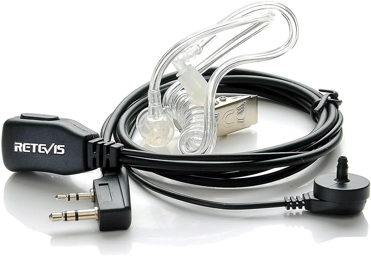هدست آکوستیک مخفی Retevis 2 پین PTT سازگار با Kenwood PUXING Baofeng UV-5R UV-5RA 888S Retevis RT22 RT21 H777 (تک بسته)