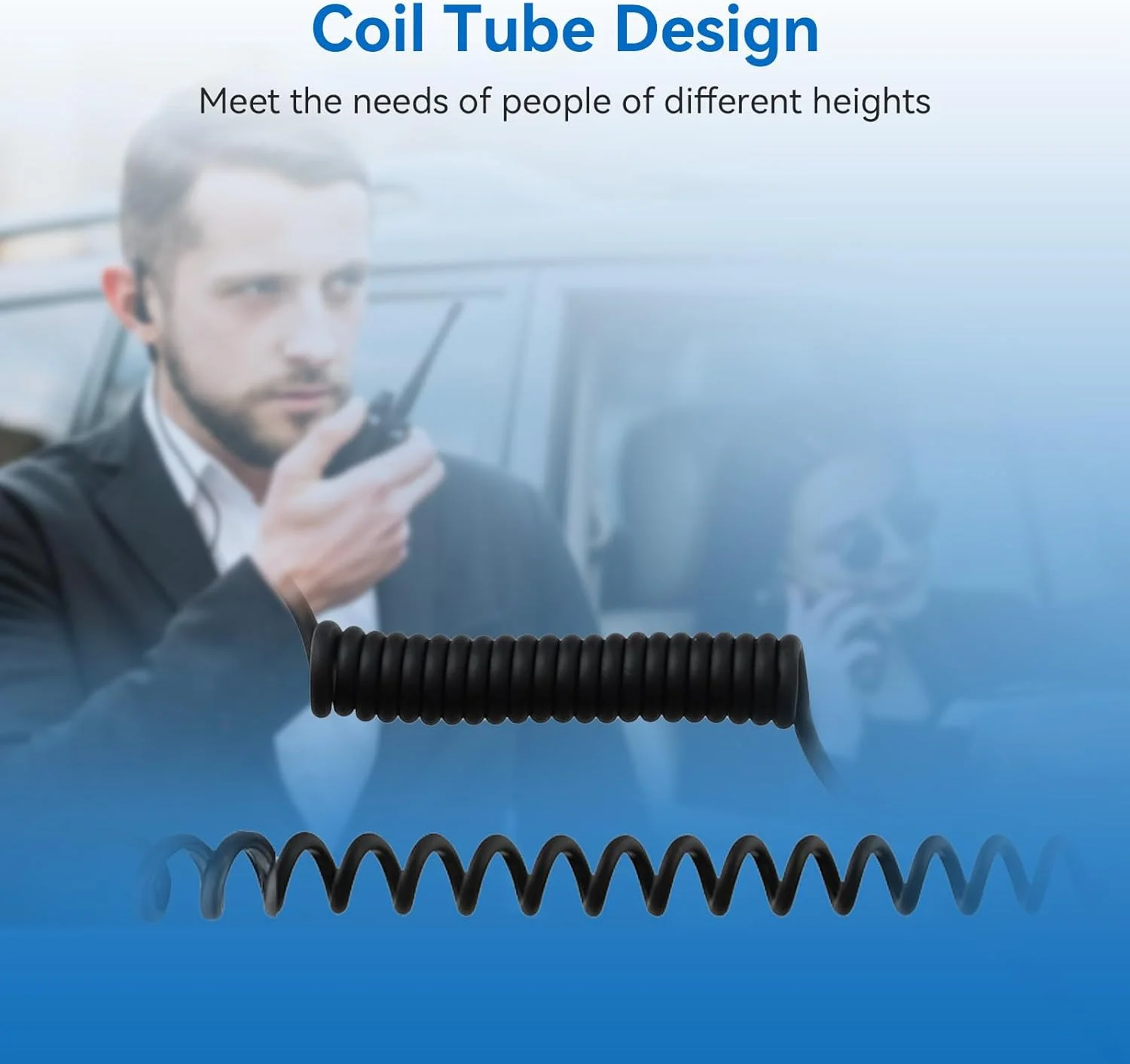 گوشی یک طرفه رادیویی Retevis با قابلیت تنظیم صدا، سازگار با رادیوهای دو طرفه RT22 RT21 H-777 RT68، گوشی قلاب C شکل با لوله فنری، هدست واکی تاکی با میکروفون (بسته 20 عددی)