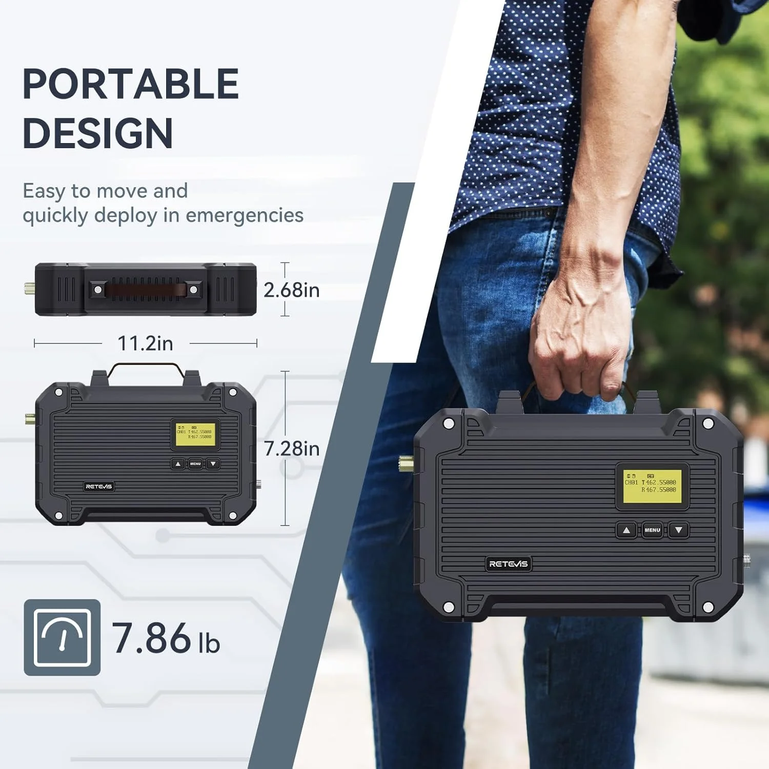 ریپیتر GMRS پرقدرت Retevis RT97L (نسل سوم RT97) تا 25 وات، ضد آب IP66، ایستگاه پایه دوربرد سازگار با رزبری پای برای مزارع، مناطق دورافتاده و استفاده خانگی (1 بسته)