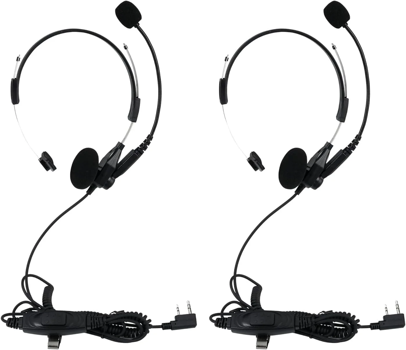 هدست رادیویی دو طرفه Retevis EHK013 با میکروفون، هدست واکی تاکی روگوشی، سازگار با Retevis RT22 RT21 RT68 H-777 H777S RB89 و Baofeng UV-5R BF-888S واکی تاکی (2 عدد)