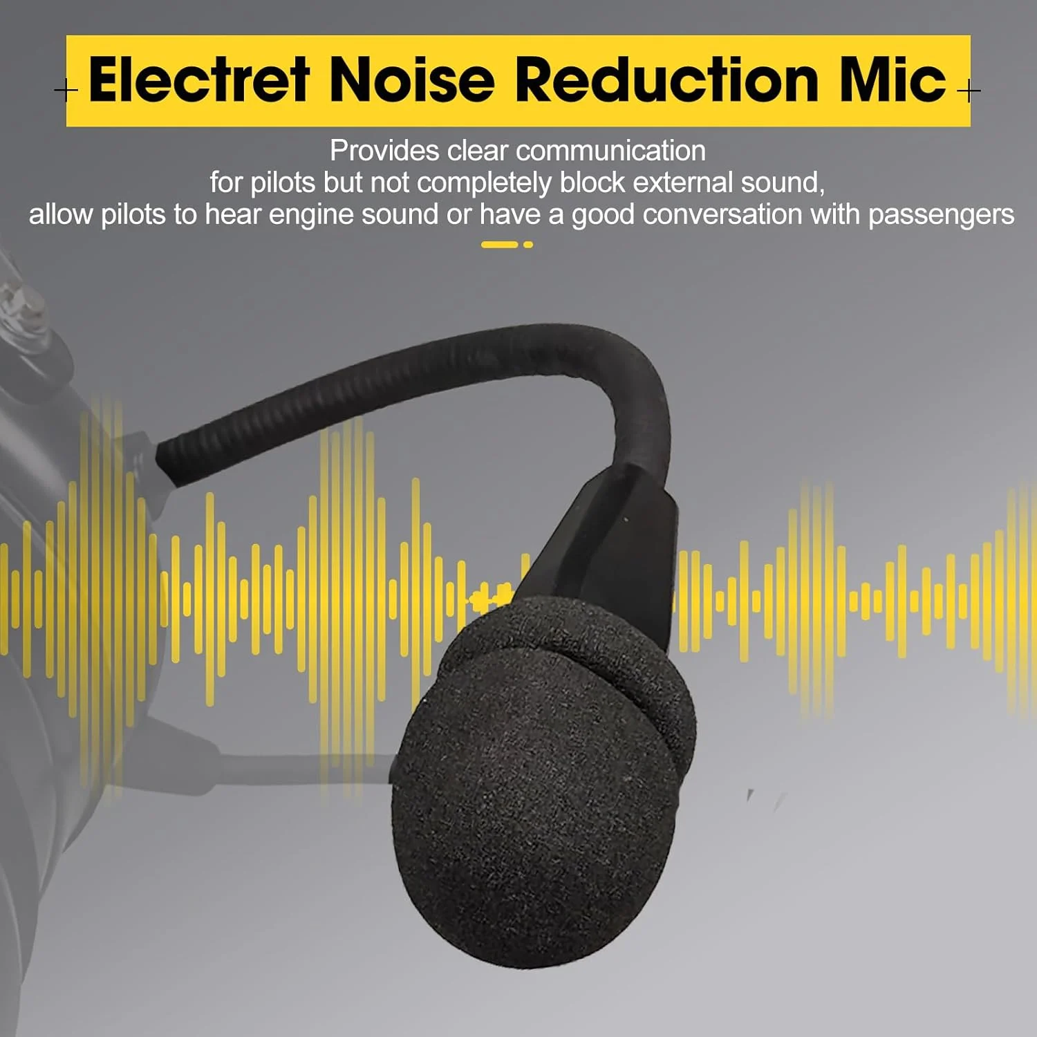 هدست هوانوردی ممتاز Retevis EHG001 برای خلبانان، مونو و استریو، کاهش نویز پسیو، میکروفون حذف نویز، بالشتک های ژله ای گوشی، هدبند قابل تنظیم، برای دانشجویان پرواز، کیف هدست (1 عدد)