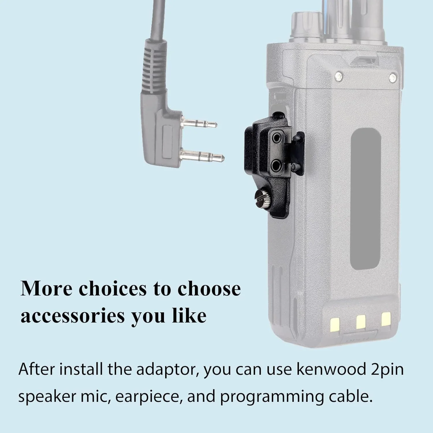 آداپتور صوتی Retevis به کانکتور 2 پین برای بیسیم های RT29 NR30 RT29D RT48 RT47 RT47V RB23 RB46 Ailunce HD1 HD2 HA1G، سازگار با رادیو دو طرفه Motorola GP328Plus (تک بسته)