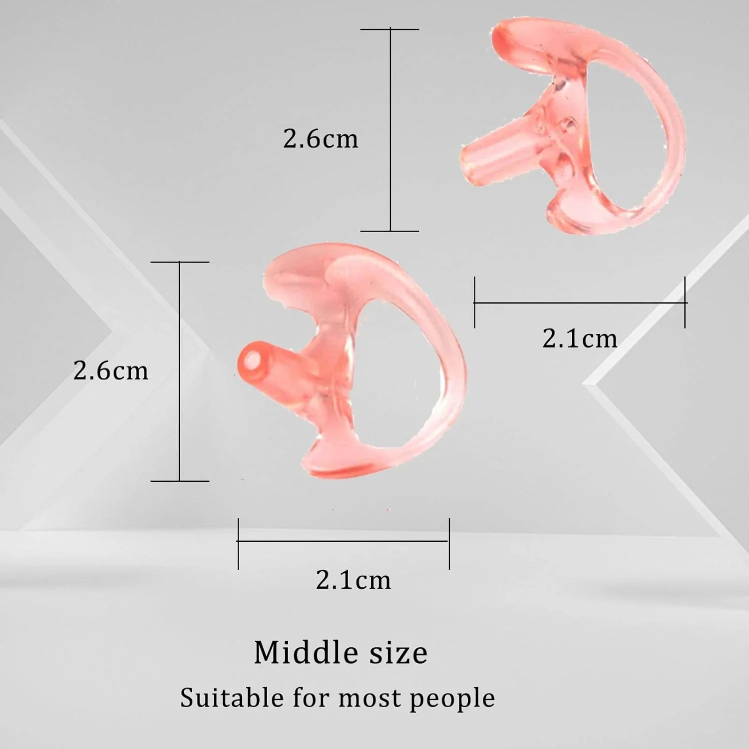 گوشی های سیلیکونی نرم متوسط ​​Retevis 2.6 سانتی متری، جایگزین سری های واکی تاکی لوله صوتی مخفی Retevis، گوشی های ارگونومیک برای گوش های چپ و راست (بسته 3 عددی)