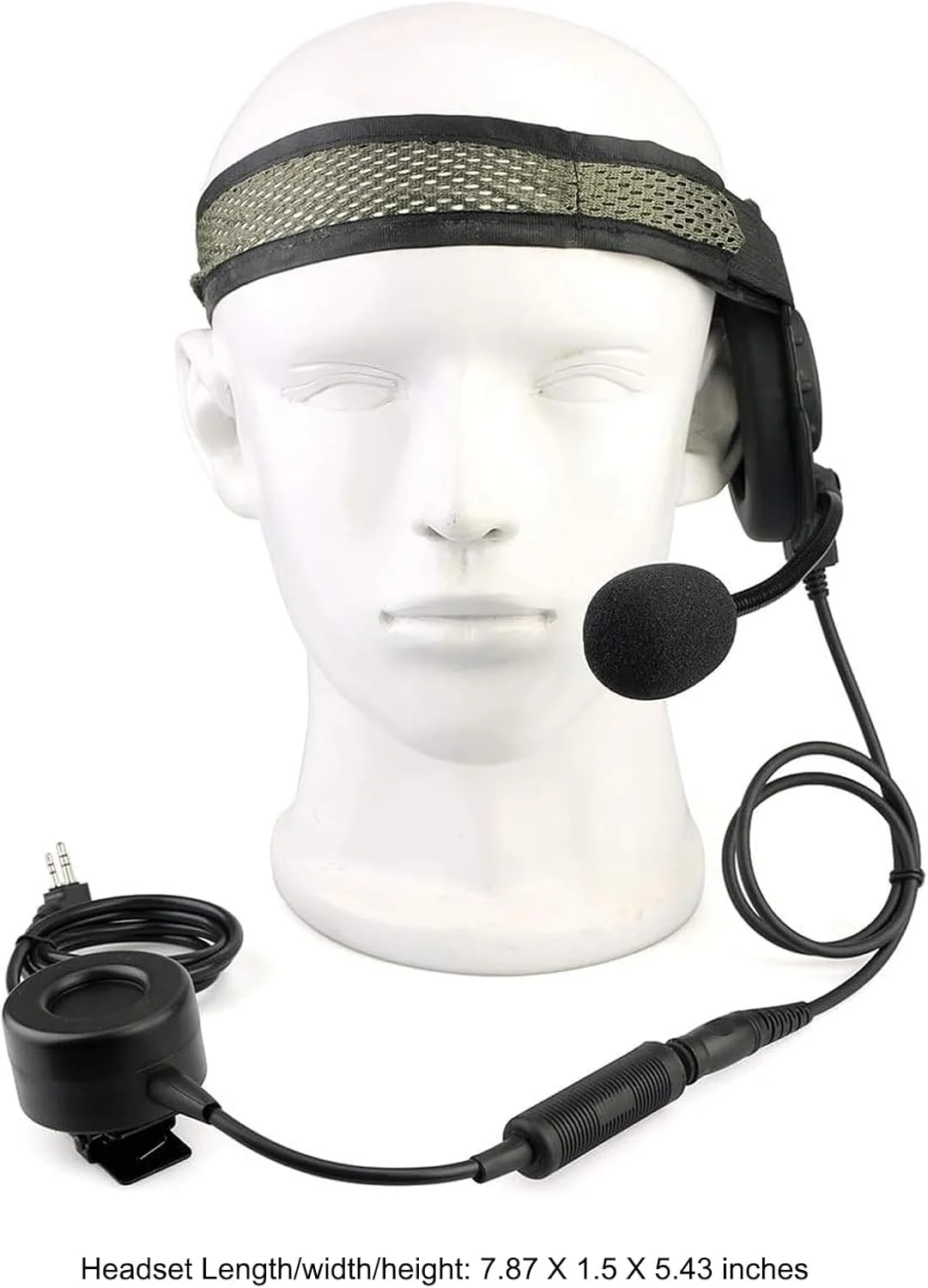 هدست تاکتیکی Retevis، هدفون نظامی، هدست واکی تاکی با میکروفون، برای RT21 RT22 RT68 A1، سازگار با Baofeng UV-5R F8HP Samcom FPCN30A، هدفون رادیویی دو طرفه برای ایرسافت (1 عدد)