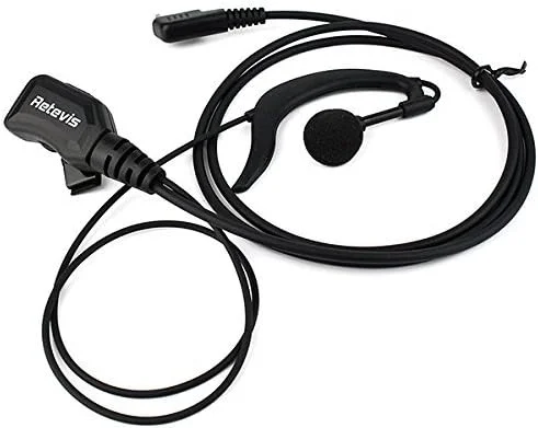 گوشی رادیویی با میکروفون 2 پین Retevis، هدست با قابلیت تنظیم صدا، گوشی G شکل سازگار با Retevis H-777 RT22 RT21 H-777S Kenwood Baofeng UV-5R BF-F8HP BF-888S Arcshell AR-5