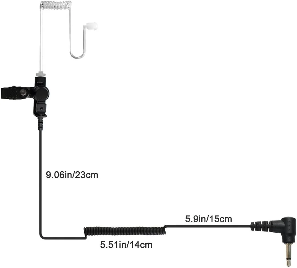 هندزفری داخل گوشی Retevis با لوله صوتی امنیتی 3.5 میلی متری سازگار با موتورولا، کنوود، ICOM، MP3 یونیورسال (بسته 2 عددی)