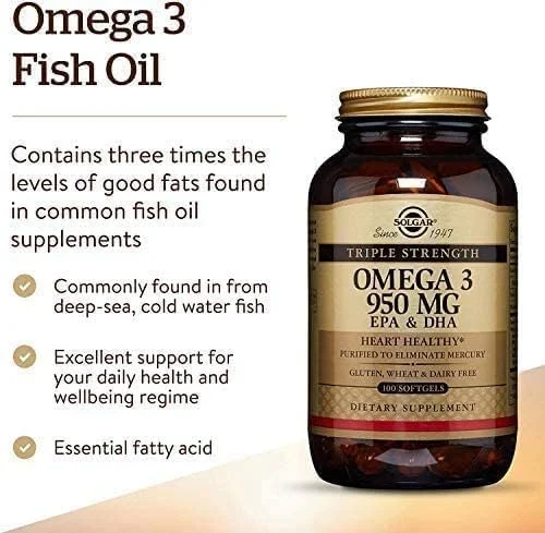 سولگار، امگا 3 با قدرت سه برابر، 950 میلی گرم، EPA و DHA، 100 سافت ژل سولگار، امگا 3 با قدرت سه برابر، 950 میلی گرم، EPA و DHA، 100 سافت ژل