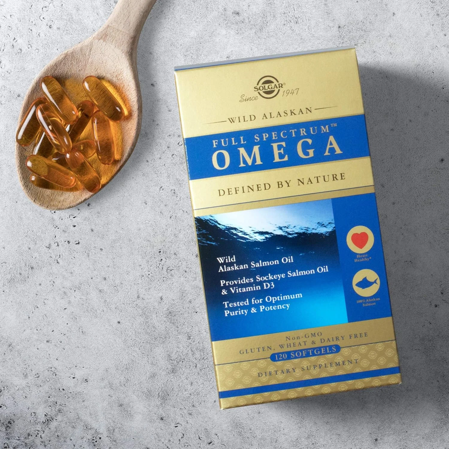 سافت ژل امگا آلاسکا SOLGAR - FULL SPECTRUM WILD ALASKAN OMEGA 120 عددی: 1110 سافت ژل امگا آلاسکا SOLGAR - FULL SPECTRUM WILD ALASKAN OMEGA 120 عددی: 1110