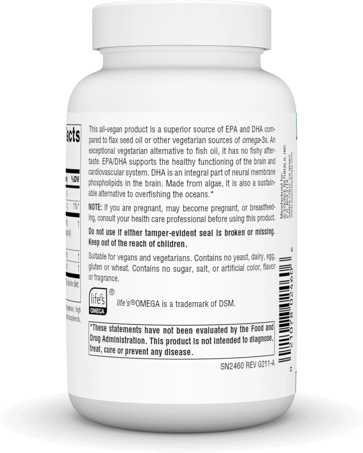 سورس نچرالز امگا 3 گیاهی EPA DHA 300 میلی گرم سافت ژل گیاهی 90 عددی