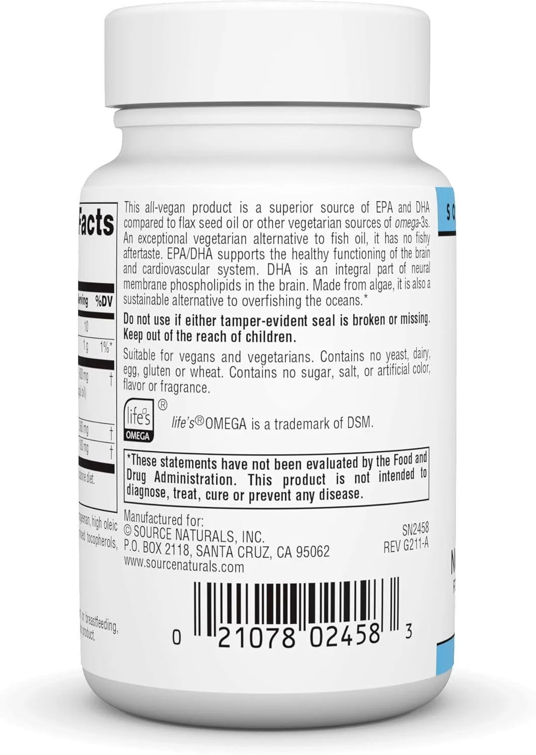 منبع نچرالز امگا 3 گیاهی EPA-DHA - 300 میلی گرم، 30 سافت ژل گیاهی منبع نچرالز امگا 3 گیاهی EPA-DHA - 300 میلی گرم، 30 سافت ژل گیاهی