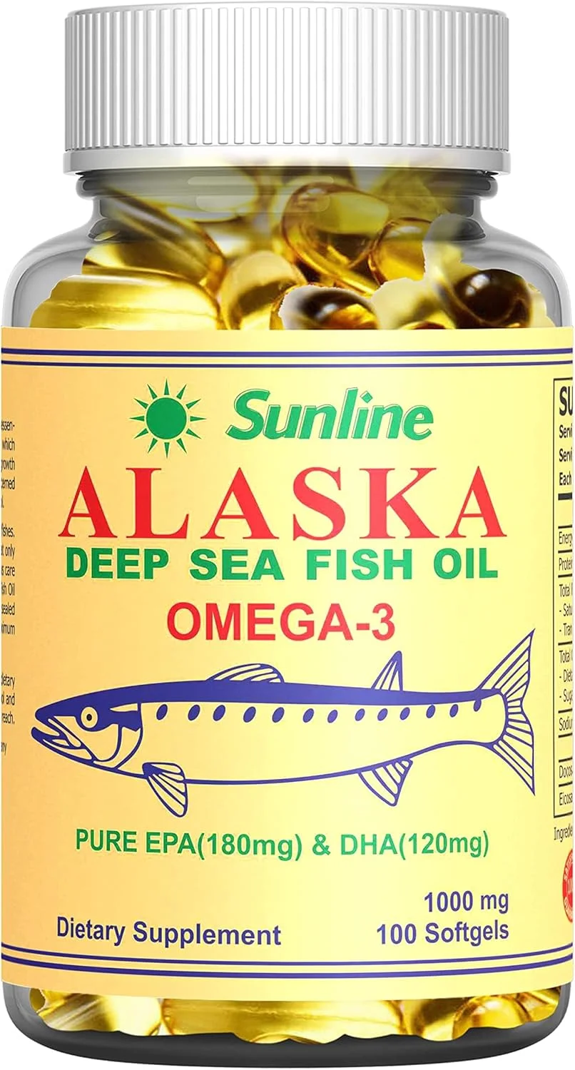 روغن ماهی امگا 3 آلاسکا سان لاین | روغن ماهی اعماق دریا | 1000 میلی گرم، 100 سافت ژل روغن ماهی امگا 3 آلاسکا سان لاین | روغن ماهی اعماق دریا | 1000 میلی گرم، 100 سافت ژل