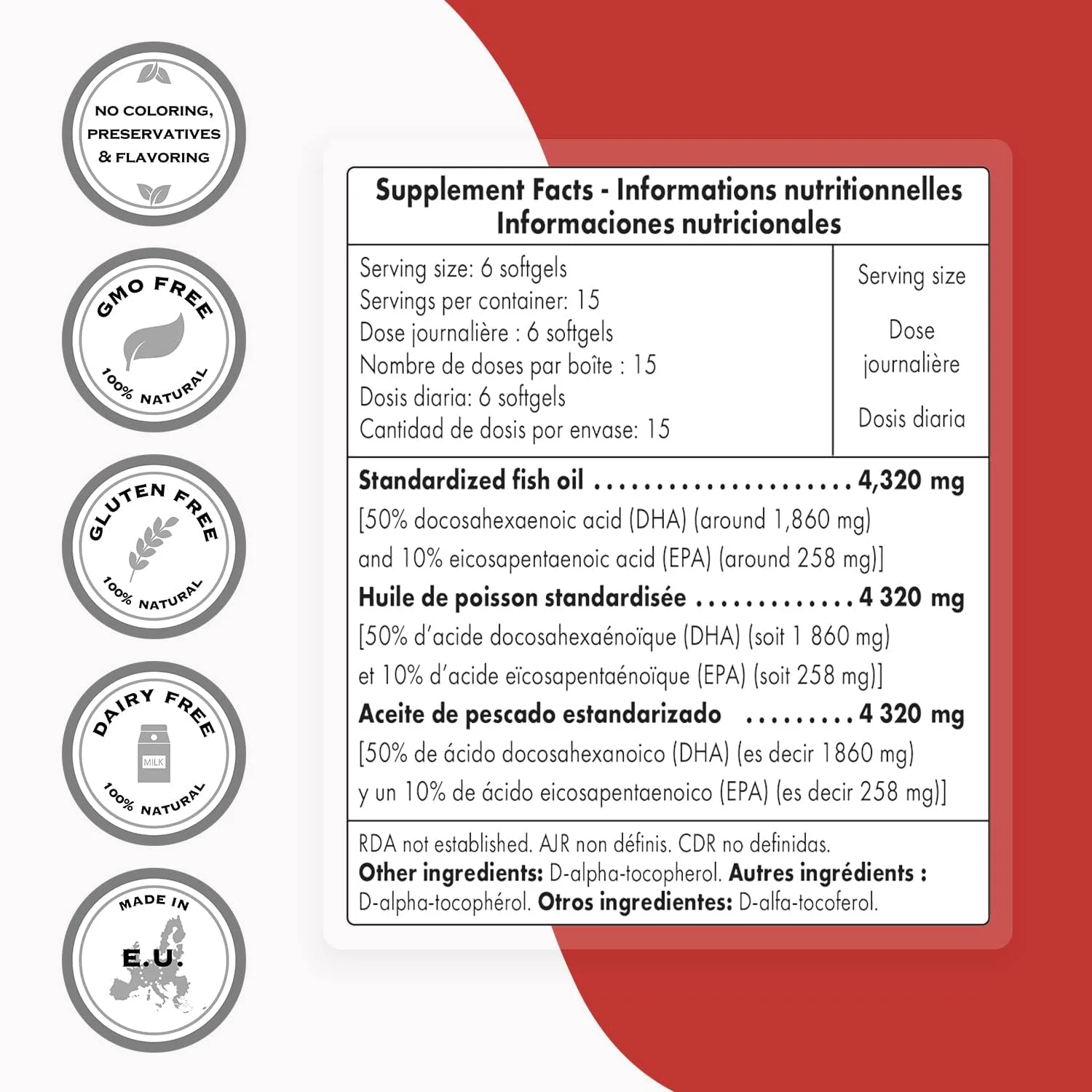 سوپراسمارت - سوپر DHA 1860 میلی گرم در روز - روغن ماهی حاوی اسیدهای چرب امگا 3 - پشتیبانی از سلامت مغز و قلب | غیر GMO و بدون گلوتن - 90 سافت ژل