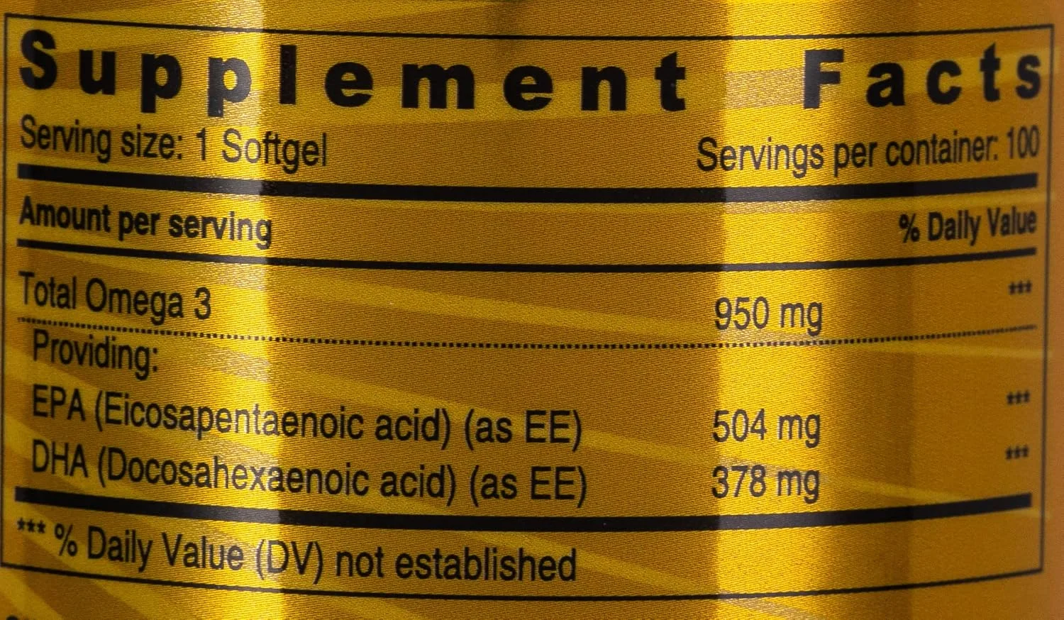 سان شاین نوتریشن امگا 3 فوق غلیظ 950 میلی گرم EPA و DHA، 100 سافت ژل | کمک به حفظ سلامت قلب | بدون گلوتن