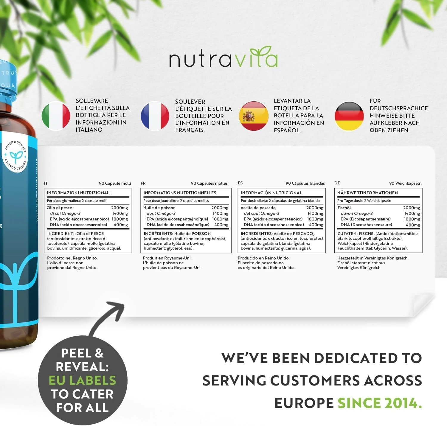 روغن ماهی امگا 3 با قدرت فوق العاده 2000 میلی گرم - حاوی 1000 میلی گرم EPA و 400 میلی گرم DHA در هر وعده - تهیه شده از منابع پایدار و فاقد ناخالصی - ساخت Nutravita در انگلستان روغن ماهی امگا 3 با قدرت فوق العاده 2000 میلی گرم - حاوی 1000 میلی گرم EPA و 400 میلی گرم DHA در هر وعده - تهیه شده از منابع پایدار و فاقد ناخالصی - ساخت Nutravita در انگلستان