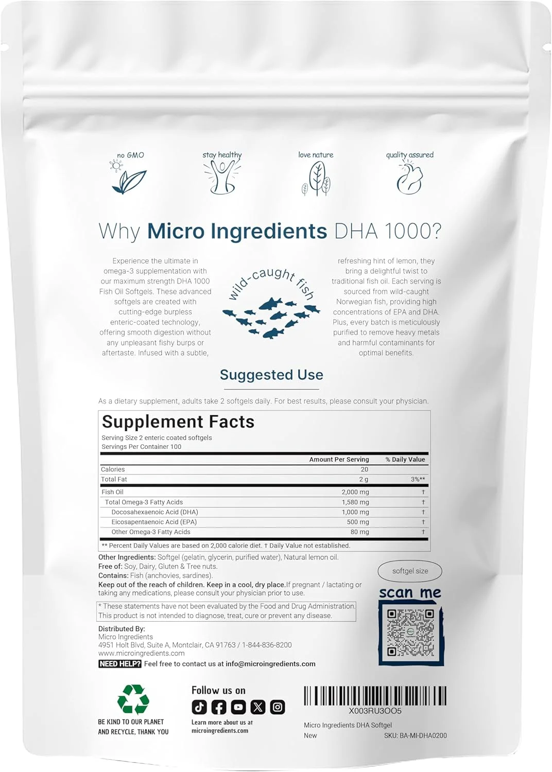 مکمل های DHA، امگا 3 1000 میلی گرم، DHA-500 میلی گرم، EPA-250 میلی گرم، 200 سافت ژل، بدون طعم ماهی با فناوری روکش روده ای، صید وحشی در دریای نروژ، ویتامین های دوران بارداری و کودکان، پشتیبانی از سلامت مغز، بدون جیوه مکمل های DHA، امگا 3 1000 میلی گرم، DHA-500 میلی گرم، EPA-250 میلی گرم، 200 سافت ژل، بدون طعم ماهی با فناوری روکش روده ای، صید وحشی در دریای نروژ، ویتامین های دوران بارداری و کودکان، پشتیبانی از سلامت مغز، بدون جیوه