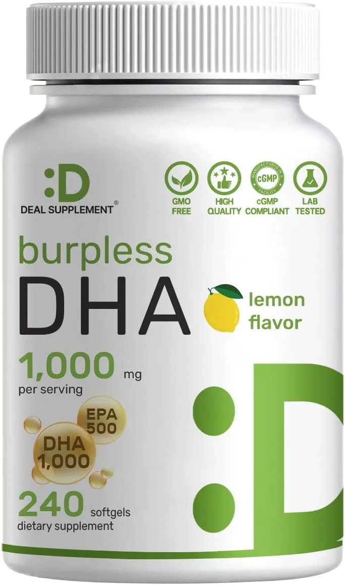 مکمل های DHA | 240 سافت ژل، بدون طعم ماهی، طعم لیمو، DHA 1000mg + EPA 500mg، ماهی صید شده وحشی، غنی از امگا 3، بدون جیوه، غیر GMO، پشتیبانی از سلامت مغز، قلب و مفاصل مکمل های DHA | 240 سافت ژل، بدون طعم ماهی، طعم لیمو، DHA 1000mg + EPA 500mg، ماهی صید شده وحشی، غنی از امگا 3، بدون جیوه، غیر GMO، پشتیبانی از سلامت مغز، قلب و مفاصل