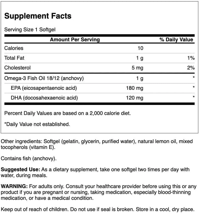 روغن ماهی امگا 3 با طعم لیمو سوانسون 150 سافت ژل روغن ماهی امگا 3 با طعم لیمو سوانسون 150 سافت ژل