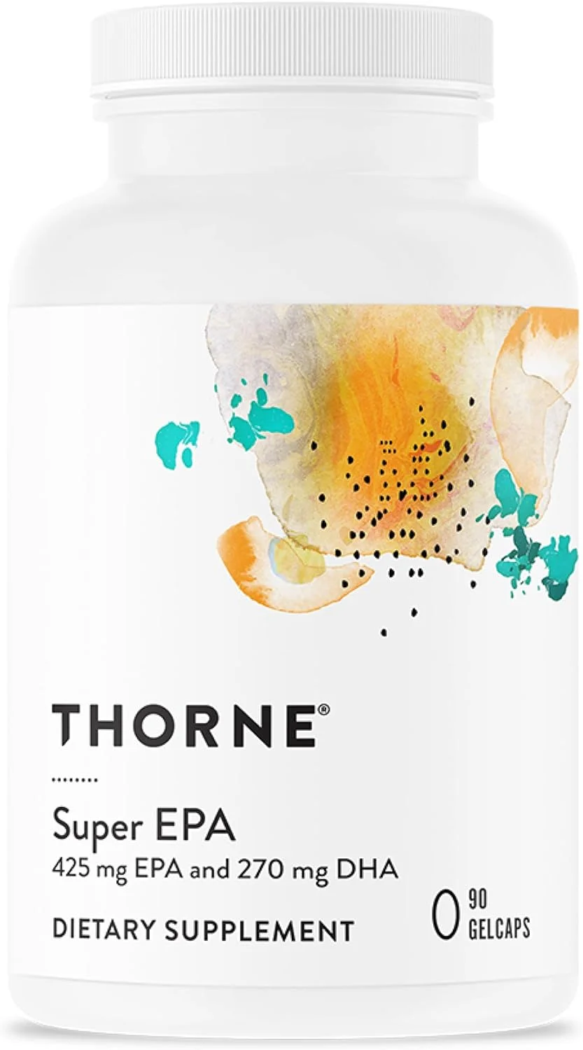 مکمل THORNE Super EPA - اسیدهای چرب امگا 3 EPA 425mg و DHA 270mg - پشتیبانی از مغز، قلب و عروق، مفاصل و پوست* - فاقد گلوتن، لبنیات و سویا - 90 سافت ژل مکمل THORNE Super EPA - اسیدهای چرب امگا 3 EPA 425mg و DHA 270mg - پشتیبانی از مغز، قلب و عروق، مفاصل و پوست* - فاقد گلوتن، لبنیات و سویا - 90 سافت ژل