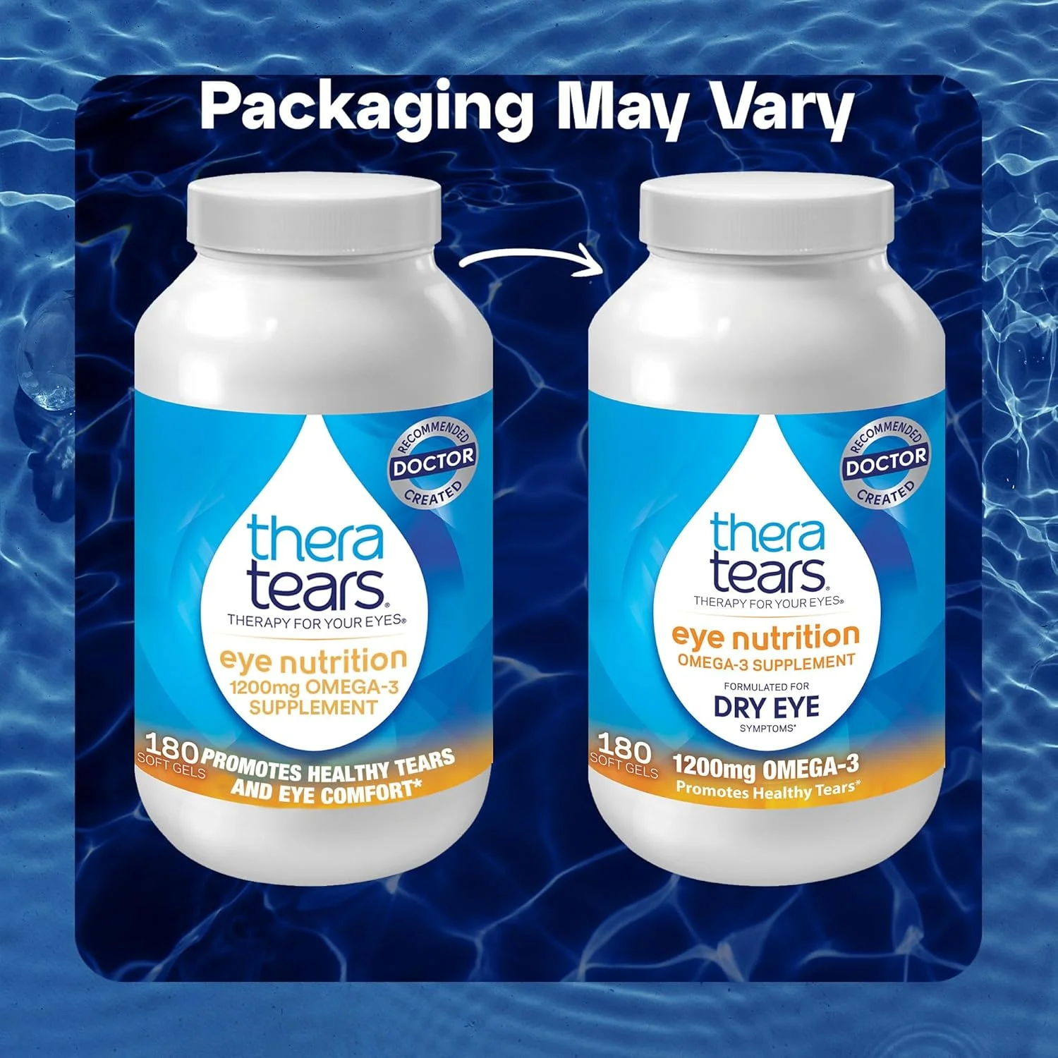 مکمل امگا 3 TheraTears برای مراقبت از چشم، حاوی روغن ماهی 1200 میلی گرم و روغن تخم کتان ارگانیک به همراه ویتامین E، 180 عدد مکمل امگا 3 TheraTears برای مراقبت از چشم، حاوی روغن ماهی 1200 میلی گرم و روغن تخم کتان ارگانیک به همراه ویتامین E، 180 عدد