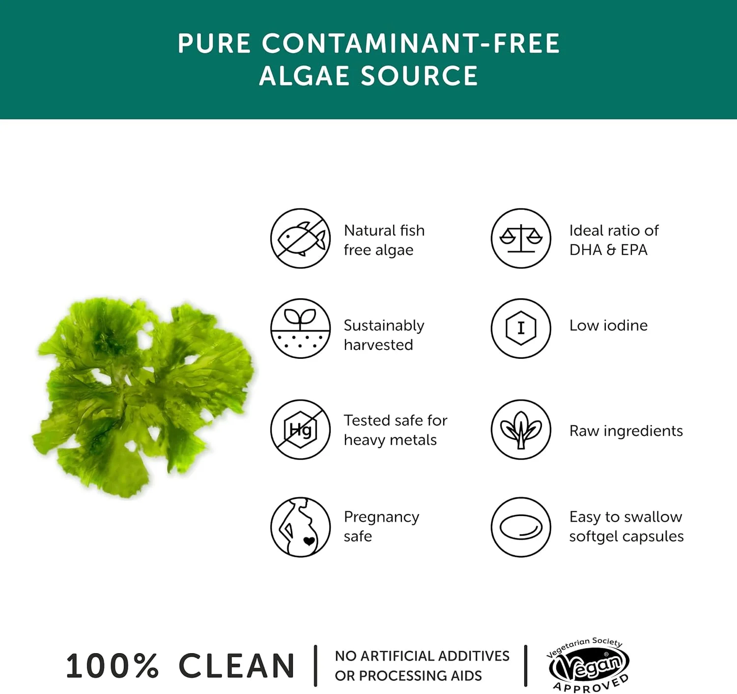 امگا 3 جلبک Together Health، منبع گیاهی منحصر به فرد DHA و EPA، مناسب برای گیاهخواران - ساخت انگلستان، 30 سافت ژل امگا 3 جلبک Together Health، منبع گیاهی منحصر به فرد DHA و EPA، مناسب برای گیاهخواران - ساخت انگلستان، 30 سافت ژل