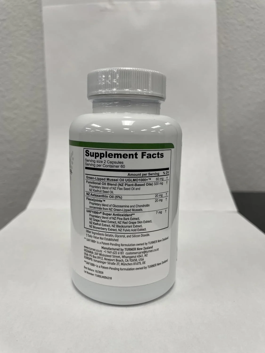 روغن صدف لبه سبز امگا 3 TURNER از نیوزلند، 53 برابر قوی تر با آنتی اکسیدان فوق العاده UAF1000+