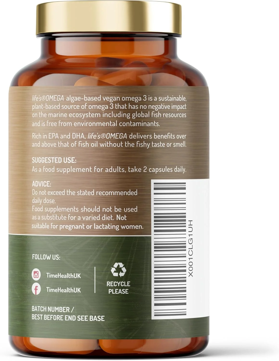 امگا 3 گیاهی – EPA و DHA از روغن جلبک – برند برتر – بدون کاراگینان – جایگزین جلبکی پایدار برای روغن ماهی – اسیدهای چرب ضروری گیاهی – مکمل ساخت انگلستان (120 عدد)