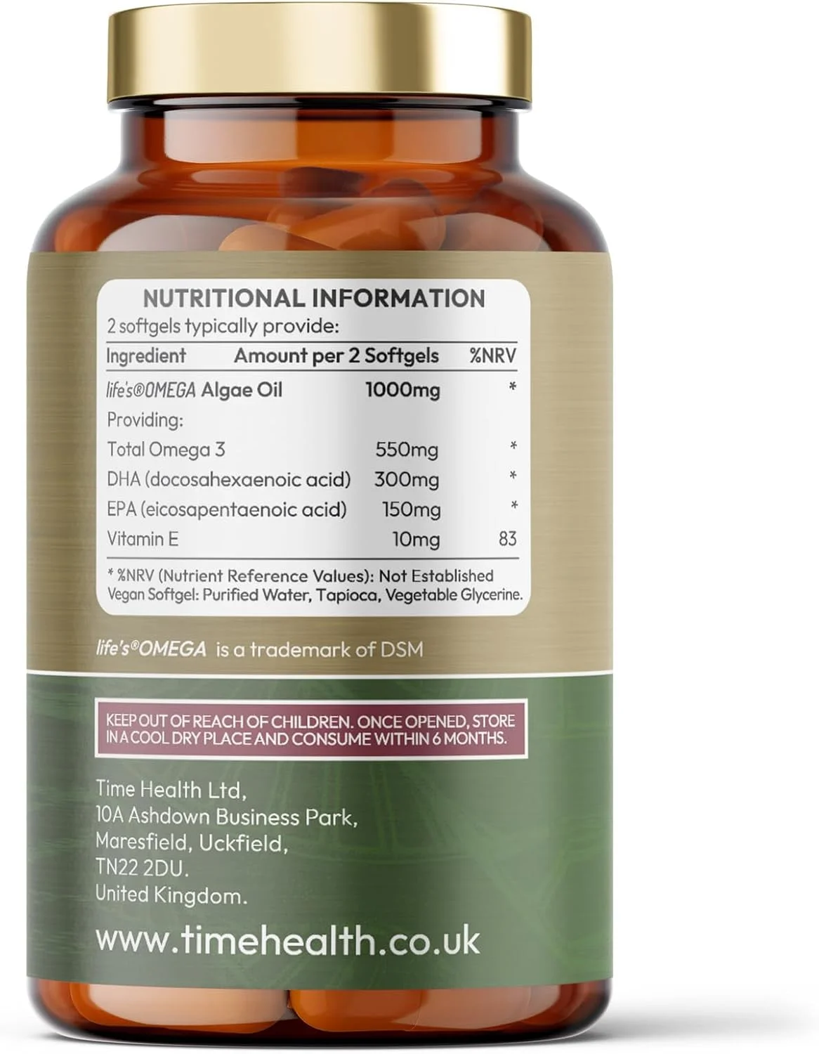 امگا 3 گیاهی – EPA و DHA از روغن جلبک – برند برتر – بدون کاراگینان – جایگزین جلبکی پایدار برای روغن ماهی – اسیدهای چرب ضروری گیاهی – مکمل ساخت انگلستان (120 عدد)