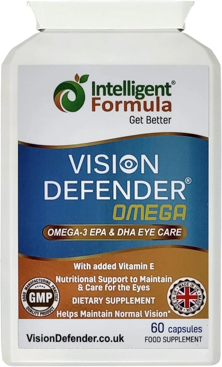 مکمل چشم VISION DEFENDER OMEGA: مراقبت و تسکین برای خشکی چشم، بهبود سلامت چشم - روغن ماهی امگا 3 خالص با قدرت بالا 1000 میلی گرم (400 میلی گرم EPA، 200 میلی گرم DHA در هر کپسول) + ویتامین E (60 سافت ژل) ساخت انگلستان مکمل چشم VISION DEFENDER OMEGA: مراقبت و تسکین برای خشکی چشم، بهبود سلامت چشم - روغن ماهی امگا 3 خالص با قدرت بالا 1000 میلی گرم (400 میلی گرم EPA، 200 میلی گرم DHA در هر کپسول) + ویتامین E (60 سافت ژل) ساخت انگلستان