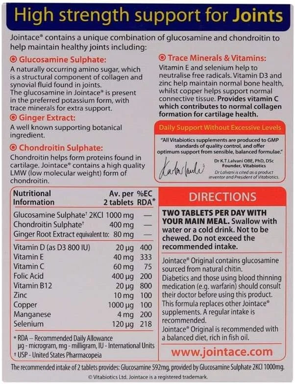 ویتابیوتیکس جوینتِیس حاوی گلوکزامین و کندرویتین - 30 قرص ویتابیوتیکس جوینتِیس حاوی گلوکزامین و کندرویتین - 30 قرص