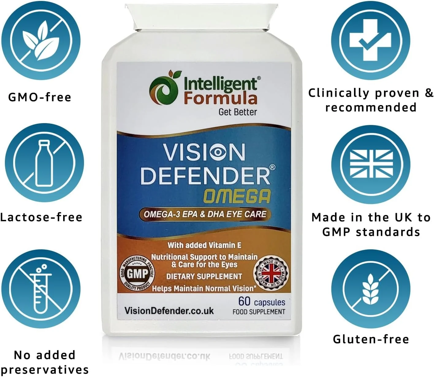 مکمل چشم VISION DEFENDER OMEGA: مراقبت و تسکین برای خشکی چشم، بهبود سلامت چشم - روغن ماهی امگا 3 خالص با قدرت بالا 1000 میلی گرم (400 میلی گرم EPA، 200 میلی گرم DHA در هر کپسول) + ویتامین E (60 سافت ژل) ساخت انگلستان مکمل چشم VISION DEFENDER OMEGA: مراقبت و تسکین برای خشکی چشم، بهبود سلامت چشم - روغن ماهی امگا 3 خالص با قدرت بالا 1000 میلی گرم (400 میلی گرم EPA، 200 میلی گرم DHA در هر کپسول) + ویتامین E (60 سافت ژل) ساخت انگلستان