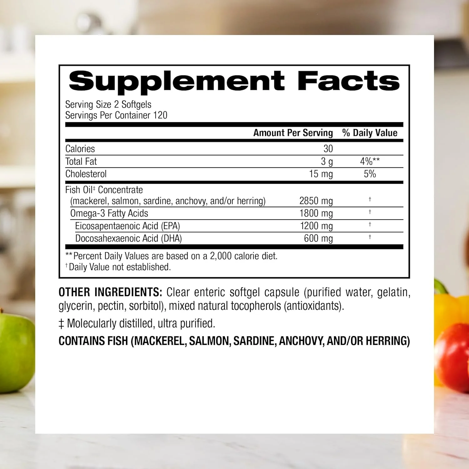 روغن ماهی امگا 3 با قدرت سه برابر Webber Naturals، 1800 میلی گرم امگا 3 (1200 میلی گرم EPA / 600 میلی گرم DHA) در هر وعده، 120 سافت ژل روکش دار، بدون طعم ماهی، برای سلامت قلب، مغز و مفاصل