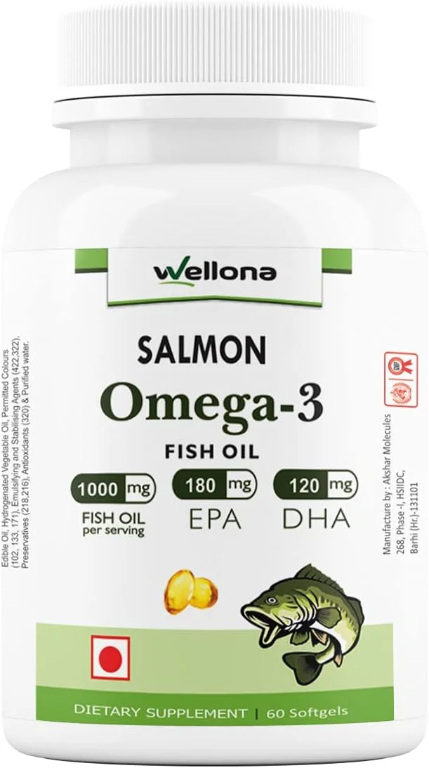 کپسول روغن ماهی امگا 3 ولونا برای آقایان و بانوان 1000 میلی گرم (180 میلی گرم EPA و 120 میلی گرم DHA) به همراه سایر اسیدهای چرب امگا 3 برای پشتیبانی از سلامت قلب، مغز و مفاصل - 60 سافت ژل