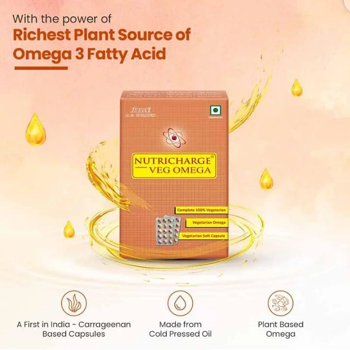 مکمل امگا گیاهی نوتری شارژ مناسب برای سلامتی آقایان و بانوان (30 عدد)