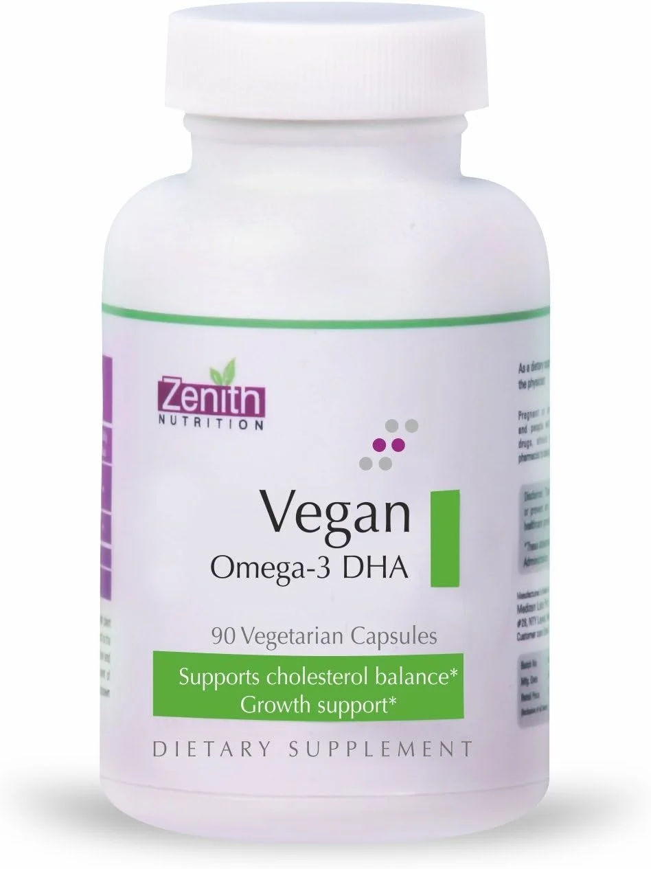 کپسول های امگا 3 DHA گیاهی Zenith Nutrition، پشتیبانی از قلب، مغز، مفاصل و سیستم ایمنی - 90 کپسول گیاهی