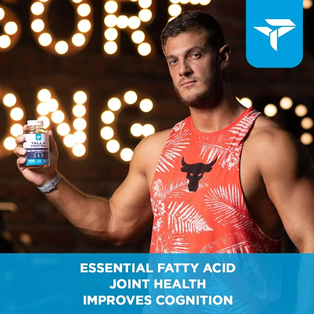 روغن ماهی امگا 3 یالا پروتئین - 330 EPA و 220 DHA - اسید چرب ضروری - پشتیبانی از سلامت و عملکرد مغز