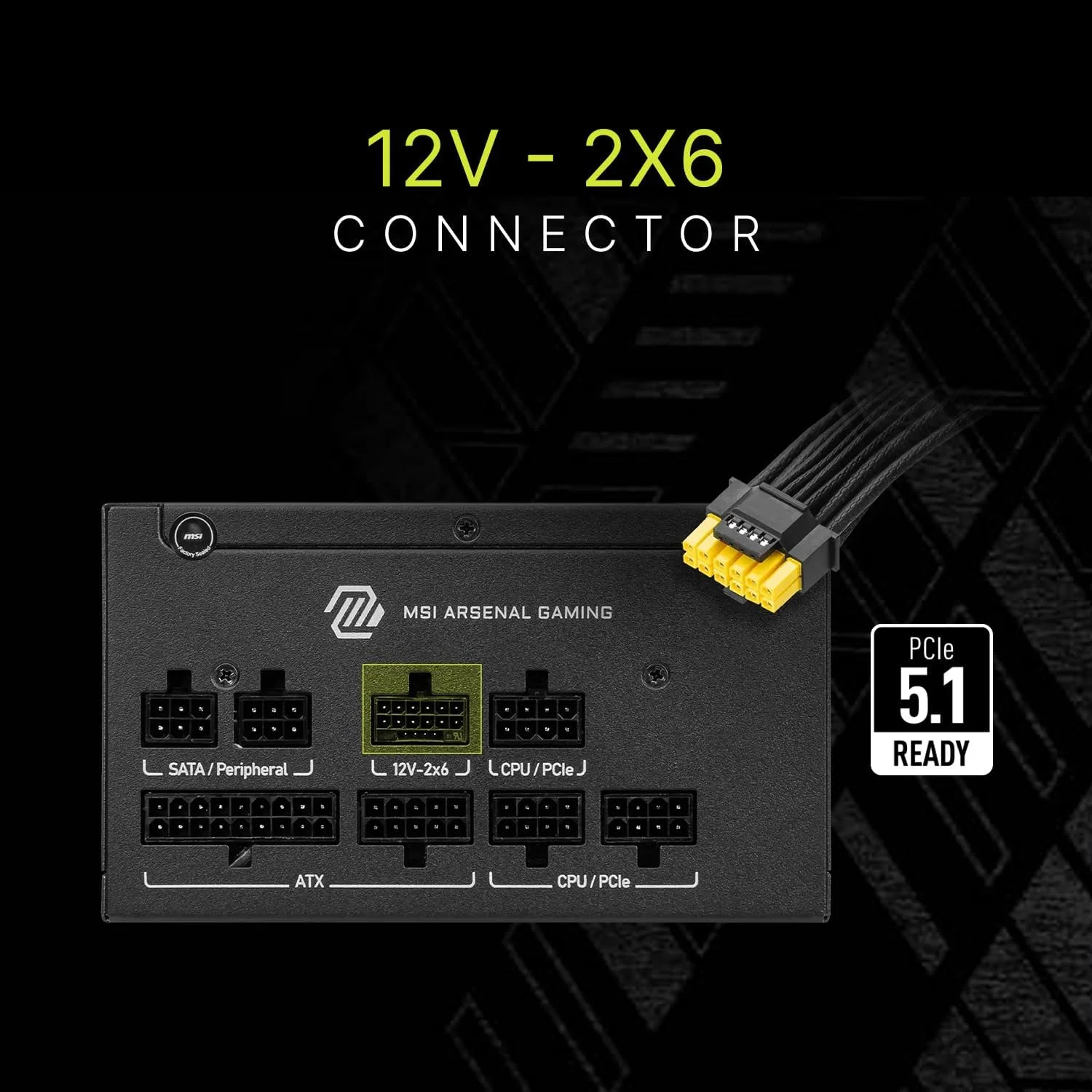 منبع تغذیه کامپیوتر 750 وات MSI MAG A750GLS PCIE5، کاملاً ماژولار، مناسب بازی، دارای گواهینامه 80+ Gold، سازگار با ATX 3.1 و PCIe 5.1، کابل 12V-2x6 دو رنگ، کم صدا، کابل های روکش دار برجسته، 10 سال 