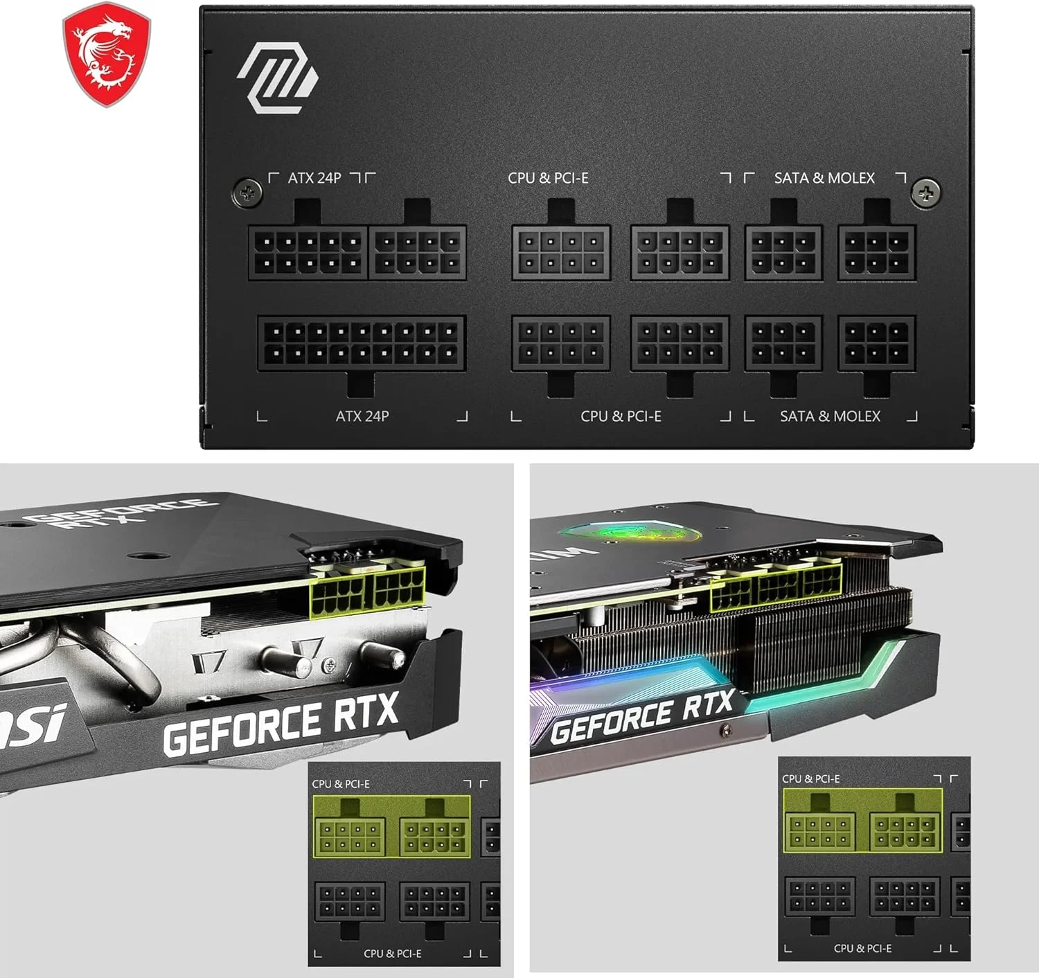 منبع تغذیه 650 وات MSI MAG A650GL با گواهینامه 80 پلاس گلد