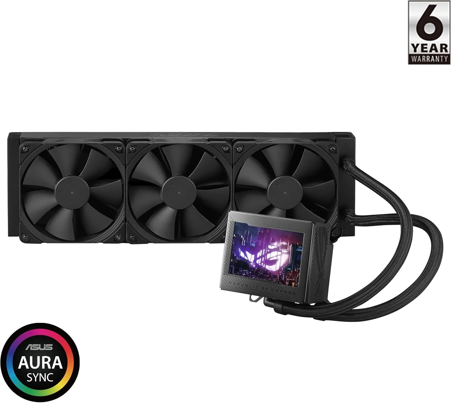 خنک کننده مایع پردازنده ASUS ROG Ryujin III 360 All-in-one با رادیاتور 360 میلی متری، پمپ Asetek نسل 8، 3 عدد فن Noctua industrialPPC 120mm و LCD رنگی 3.5 اینچی
