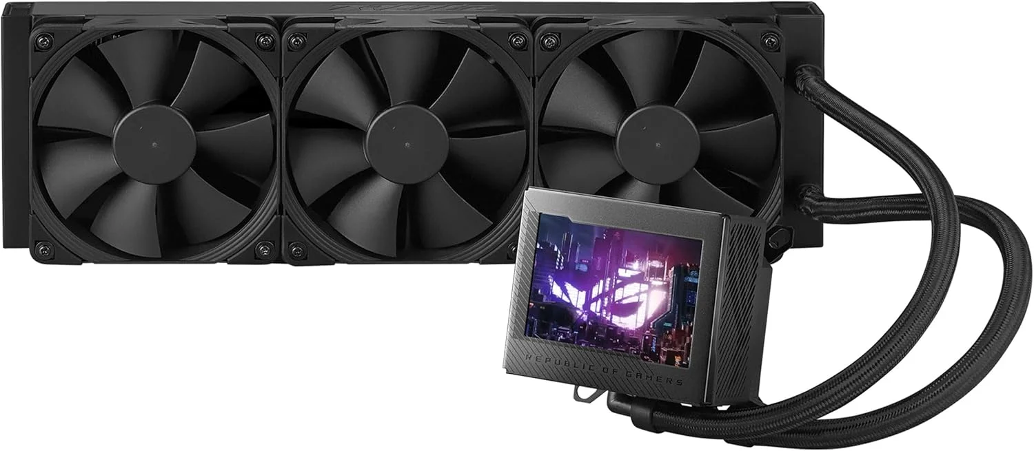 خنک کننده مایع پردازنده ASUS ROG Ryujin III 360 با LCD 3.5 اینچی، پمپ نسل هشتم Asetek، فن تعبیه شده در پمپ و 3 عدد فن رادیاتور 120 میلی متری Noctua 2000 PWM - مشکی